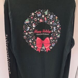 Vineyard Vines Green Holiday Wreath Shirt